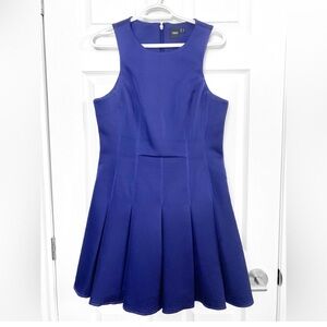 Navy Pleated Skater Mini Dress - Like New